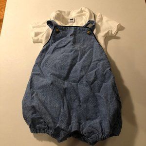 Janie and Jack Chambray Romper Set 12-18Months